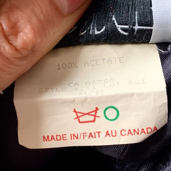 Vintage Savannah navy blue 1/4 button down mock neck cuff long sleeve blouse - Picture 7 of 7